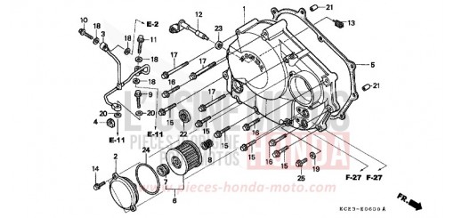 PANNEAU CARTER-MOTEUR D. XR250RY de 2000